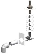 ATEC Abgas Schacht-Set DN 60/100 – DN 80 mit Verbindungsleitung