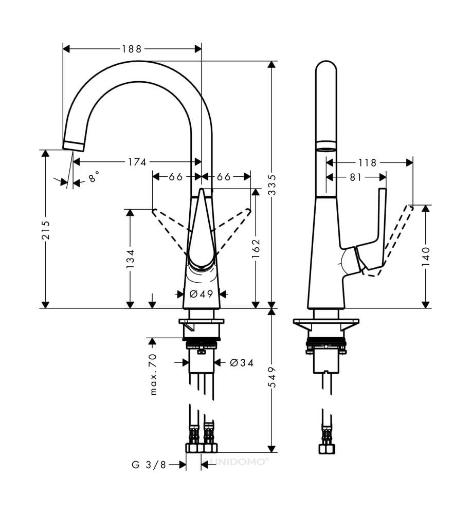 Hansgrohe Küchenarmatur Talis S 220 Schwenkauslauf chrom