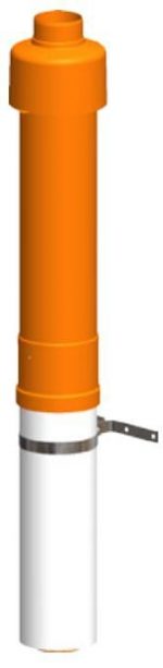 ATEC Abgas Dachhochführung DN 60/100 konzentrisch rot 650 mm