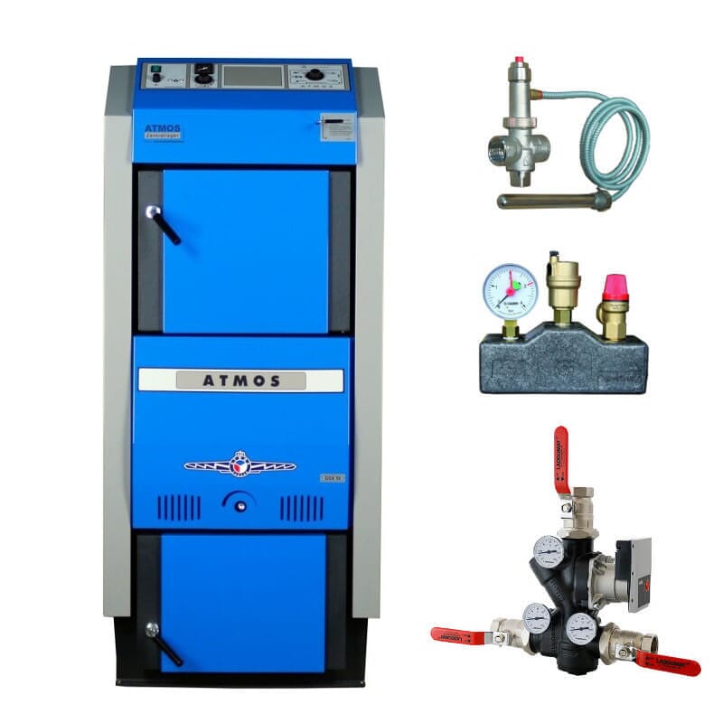 ATMOS Holzkessel Basispaket mit Holzvergaserkessel GSX50 49 kW