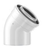 Buderus Luft-/Abgas-Bogen konzentrisch, Ø 80/125 mm – 45° – Farbe weiß