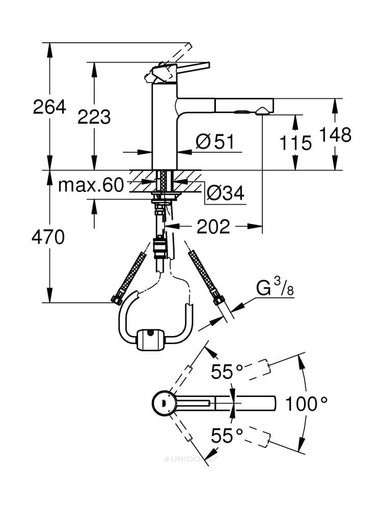 Grohe Küchenarmatur Concetto mittelhoch ausziehbare Spülbrause