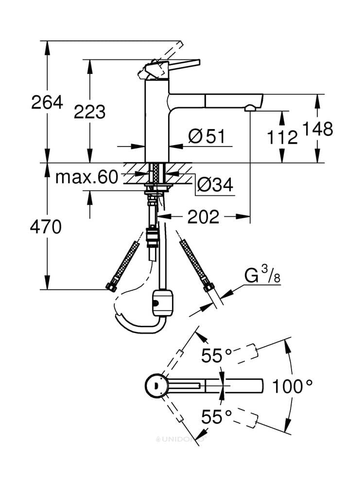 Grohe Küchenarmatur Concetto ausziehbarer Mousseur supersteel