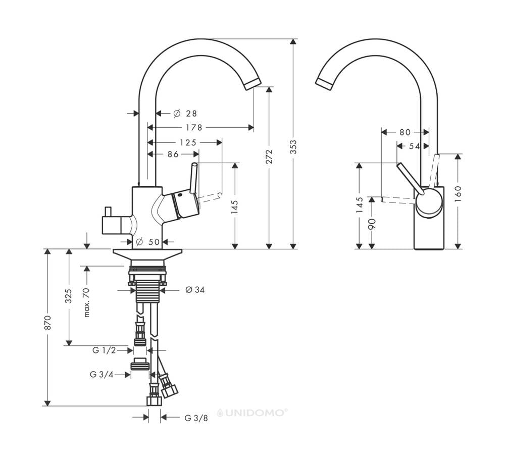 Hansgrohe Spültischmischer Talis S Variarc mit Geräteabsperrventil