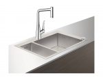 Hansgrohe Edelstahl Küchenspüle Select Spülencombi 180 x 450 chrom C71-F655-04
