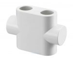 Oventrop Multiblock T Design Abdeckung Durchgangsform weiß und chrom