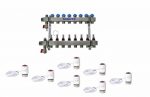 Schütz Edelstahl Heizkreisverteiler 7 Heizkreise inkl. 7 Danfoss Thermot Stellantrieb