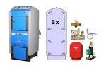 Atmos Holzkessel Basispaket HB2 mit 49 kW Holzvergaserkessel GSX50 + 3x PAP Pufferspeicher 1000